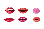 Female lips set, woman lips with