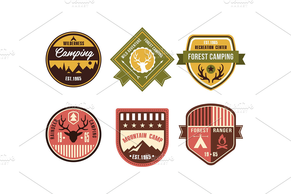 Wilderness camping retro logo in Illustrations - product preview 8