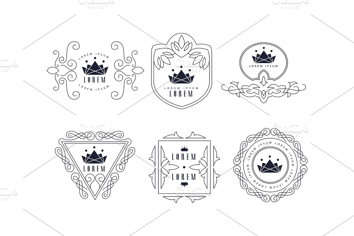 Monogram logo templates set in Illustrations - product preview 8