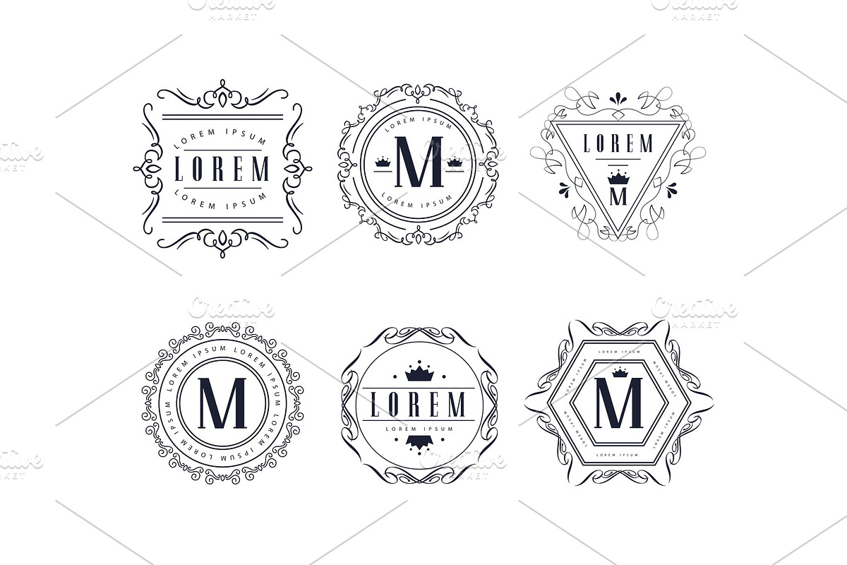 Monogram logo templates set, luxury in Illustrations - product preview 8