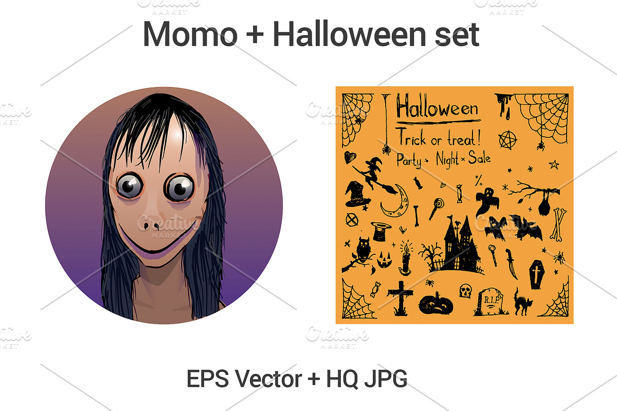 Momo + Halloween set in Illustrations - product preview 8