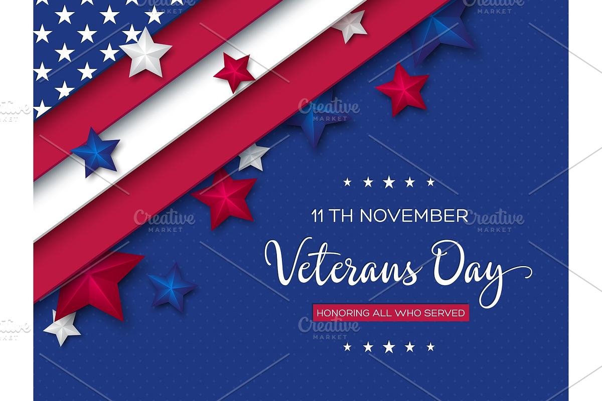 Veterans Day greeting card. in Objects - product preview 8