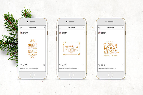 ANIMATED Christmas Posts – Metallic in Instagram Templates - product preview 5