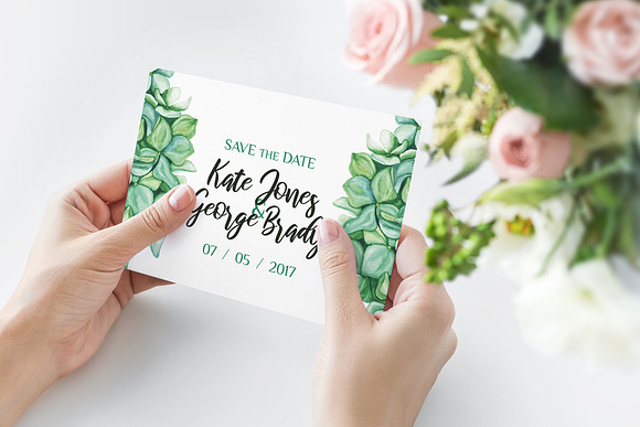 Green Hydrangea Wedding Set in Wedding Templates - product preview 3
