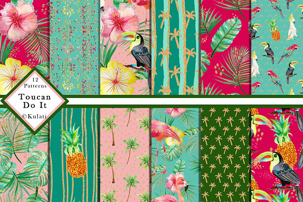 Tropical Bird Patterns Papers
