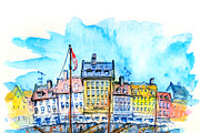Watercolor sketch of Nyhavn