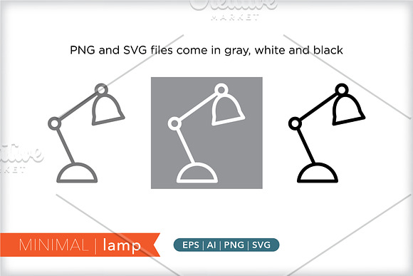 Minimal lamp icons in House Icons - product preview 1