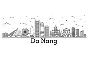 Outline Da Nang Vietnam City Skyline
