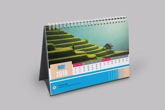 Desk Calendar 2019 V15 in Stationery Templates - product preview 5