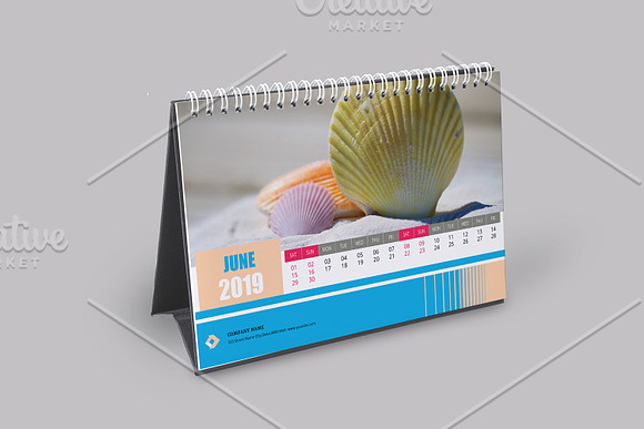 Desk Calendar 2019 V15 in Stationery Templates - product preview 6