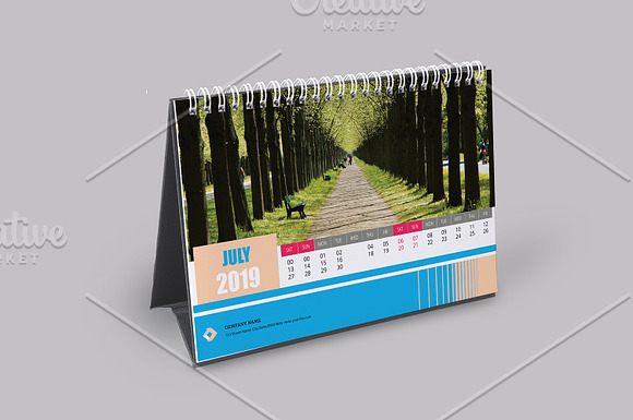 Desk Calendar 2019 V15 in Stationery Templates - product preview 7
