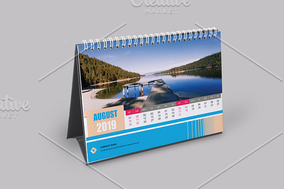 Desk Calendar 2019 V15 in Stationery Templates - product preview 8