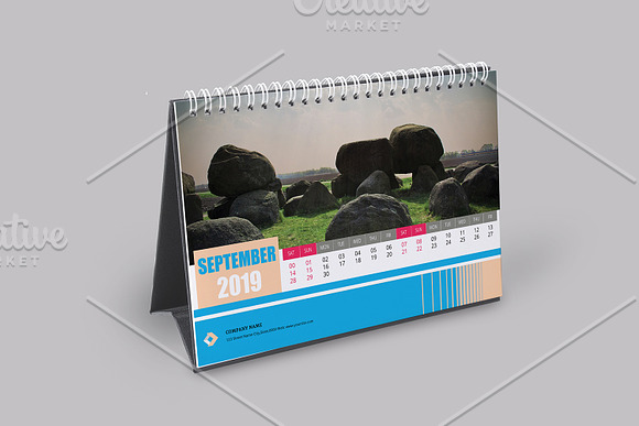 Desk Calendar 2019 V15 in Stationery Templates - product preview 9