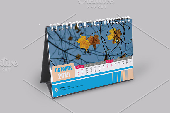 Desk Calendar 2019 V15 in Stationery Templates - product preview 10