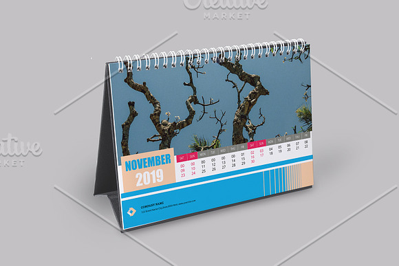 Desk Calendar 2019 V15 in Stationery Templates - product preview 11