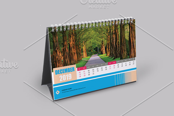 Desk Calendar 2019 V15 in Stationery Templates - product preview 12