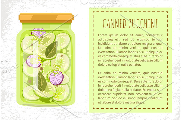 Canned Zucchini Poster Vector