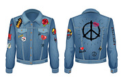 Peace Sign on Back of Jacket Vector