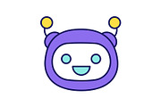 Laughing robot emoji color icon