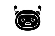 Sad robot emoji glyph icon