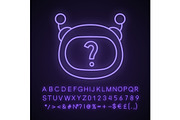 Help chatbot neon light icon