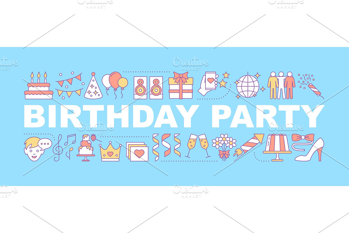 Birthday party word concepts banner in Product Mockups - product preview 8