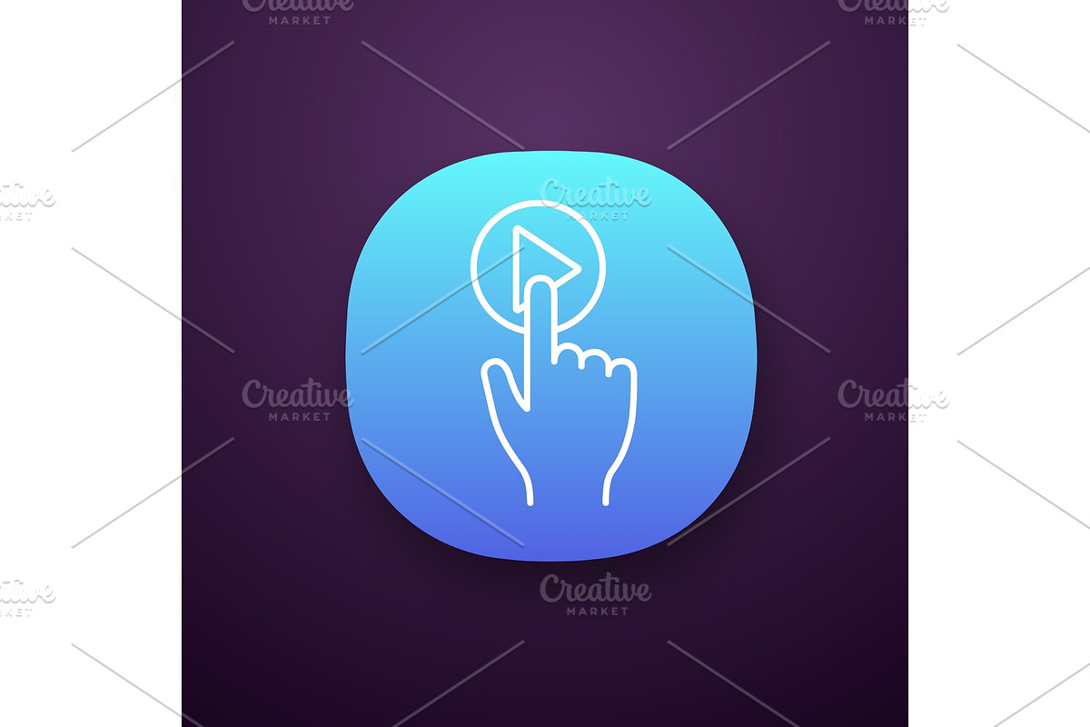 Play button click app icon in Icons - product preview 8