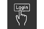 Login button click chalk icon