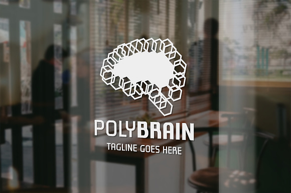 Polygon Brain Logo in Logo Templates - product preview 1