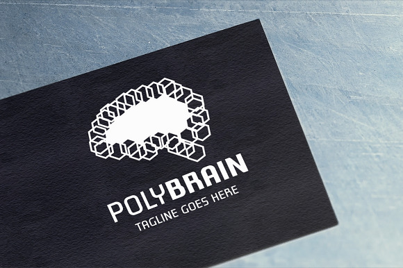 Polygon Brain Logo in Logo Templates - product preview 6