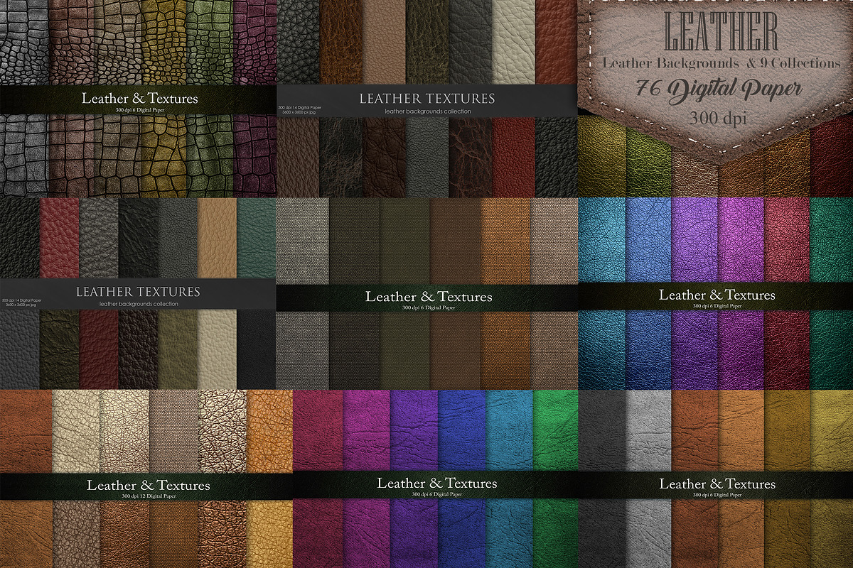 Leather Textures - BUNDLE in Textures - product preview 8