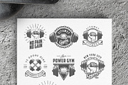 Vintage gym logos & design elements