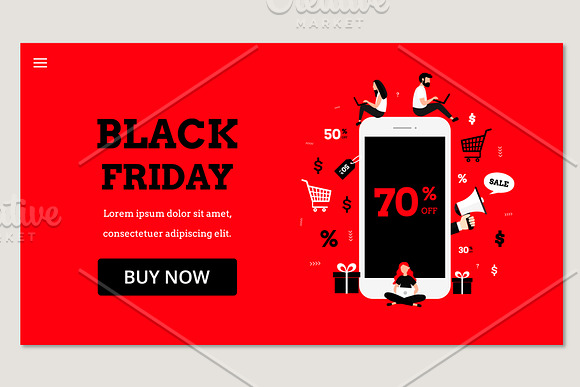 Black friday. Sale. Online shopping in Landing Page Templates - product preview 2