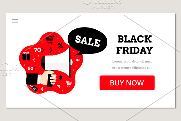 Black friday. Sale. Online shopping in Landing Page Templates - product preview 3