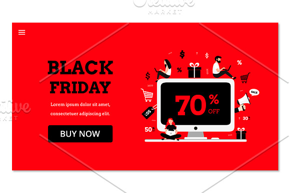 Black friday. Sale. Online shopping in Landing Page Templates - product preview 4