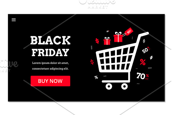 Black friday. Sale. Online shopping in Landing Page Templates - product preview 5