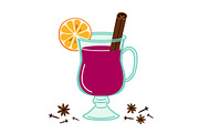 Cute Mulled Wine elements isolated
