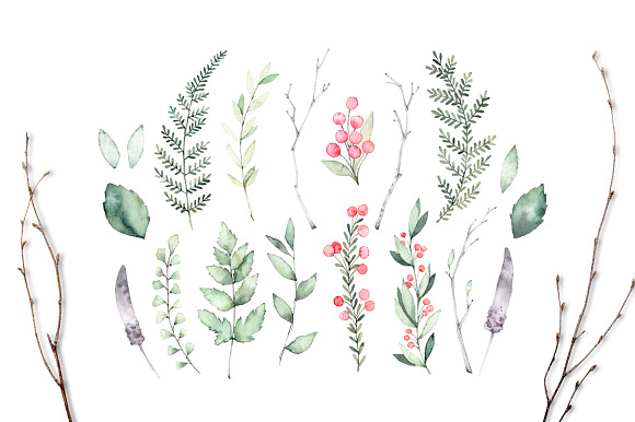 Spring is coming. Watercolor flowers in Illustrations - product preview 5