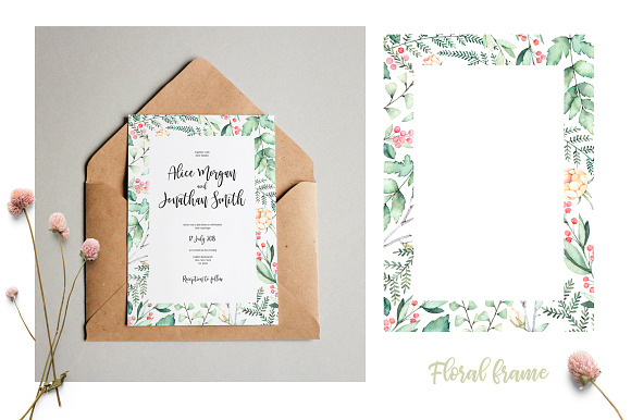 Spring is coming. Watercolor flowers in Illustrations - product preview 6