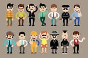 Set of men different characters