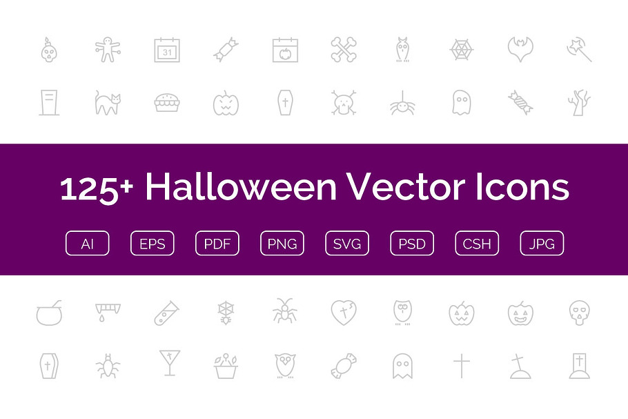 125+ Halloween Vector Icons