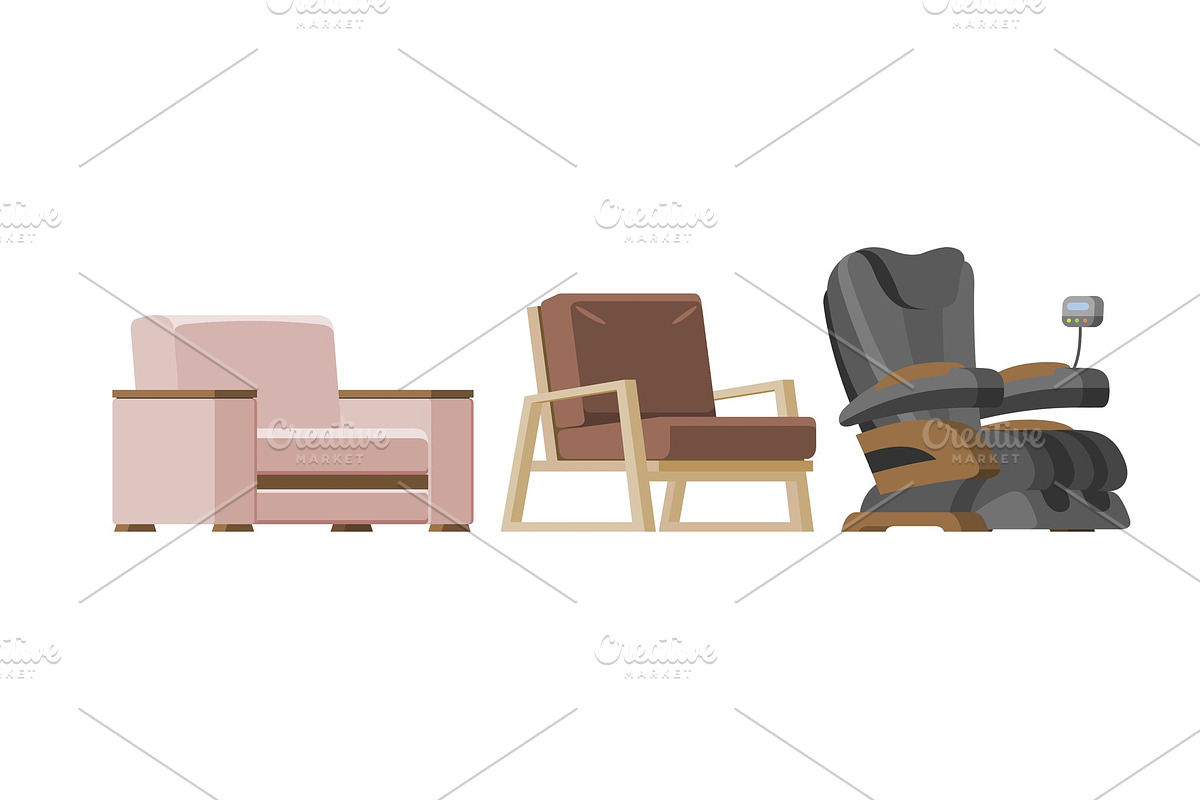 Chair vector comfortable furniture in Objects - product preview 8