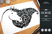 Ornate Calligraphic Horse