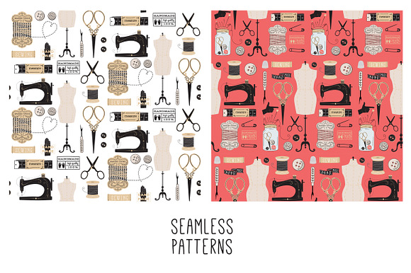 VINTAGE SEWING in Illustrations - product preview 2
