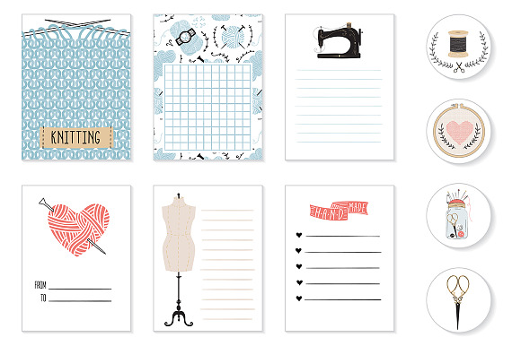 VINTAGE SEWING in Illustrations - product preview 3