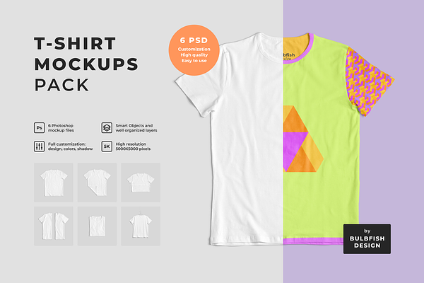 Customizable T-Shirt Mockups Pack