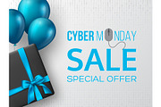 Cyber monday sale horizontal poster