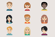 People icons, people avatars, flat