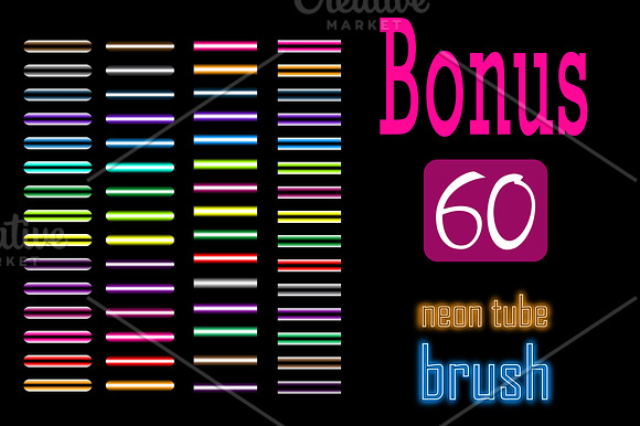 65 Neon brushes bundle. in Photoshop Brushes - product preview 3