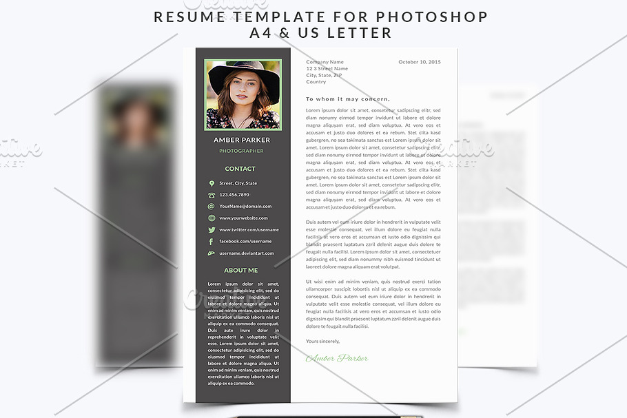 Resume Template 002 for Photoshop in Resume Templates - product preview 8